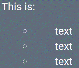 Unsorted list example.