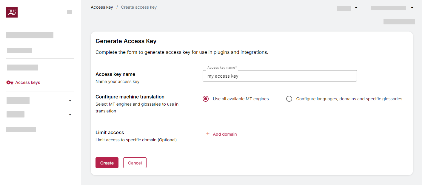 create access key 1