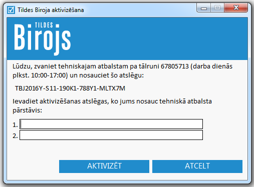 Aktivizācijas kodi bezsaistē