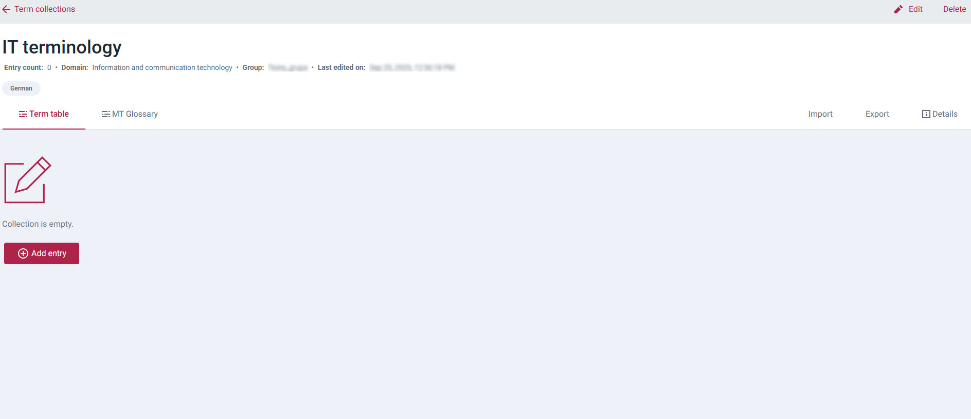 Figure 3. New term collection is created.