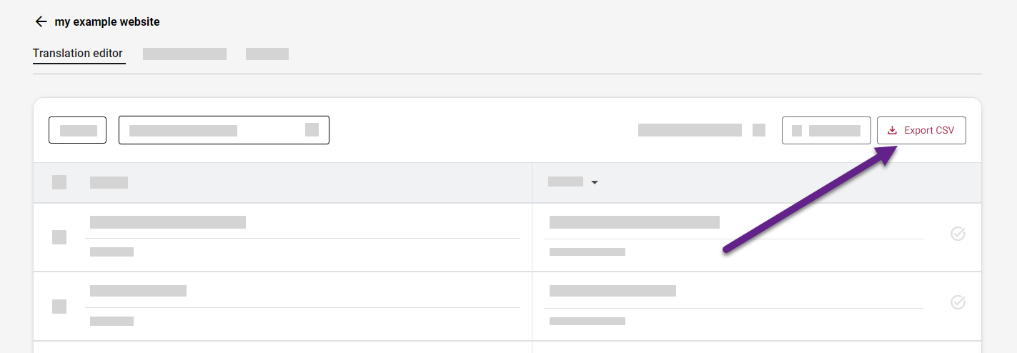 Export translations CSV