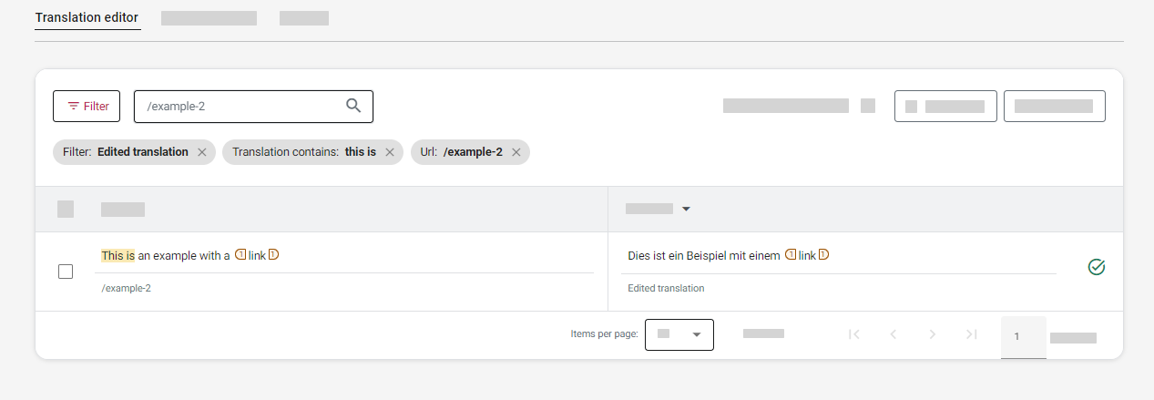 filtered translation table