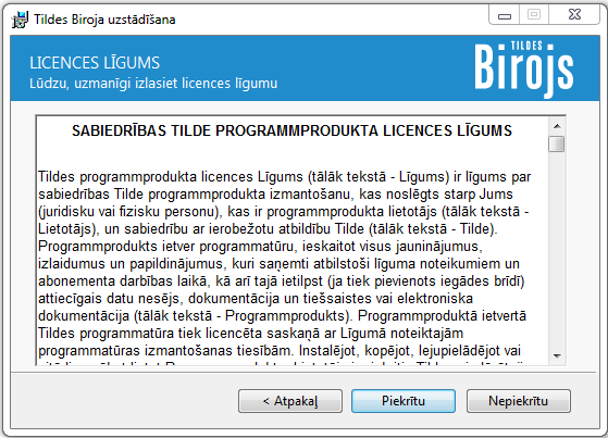 Licences līguma logs