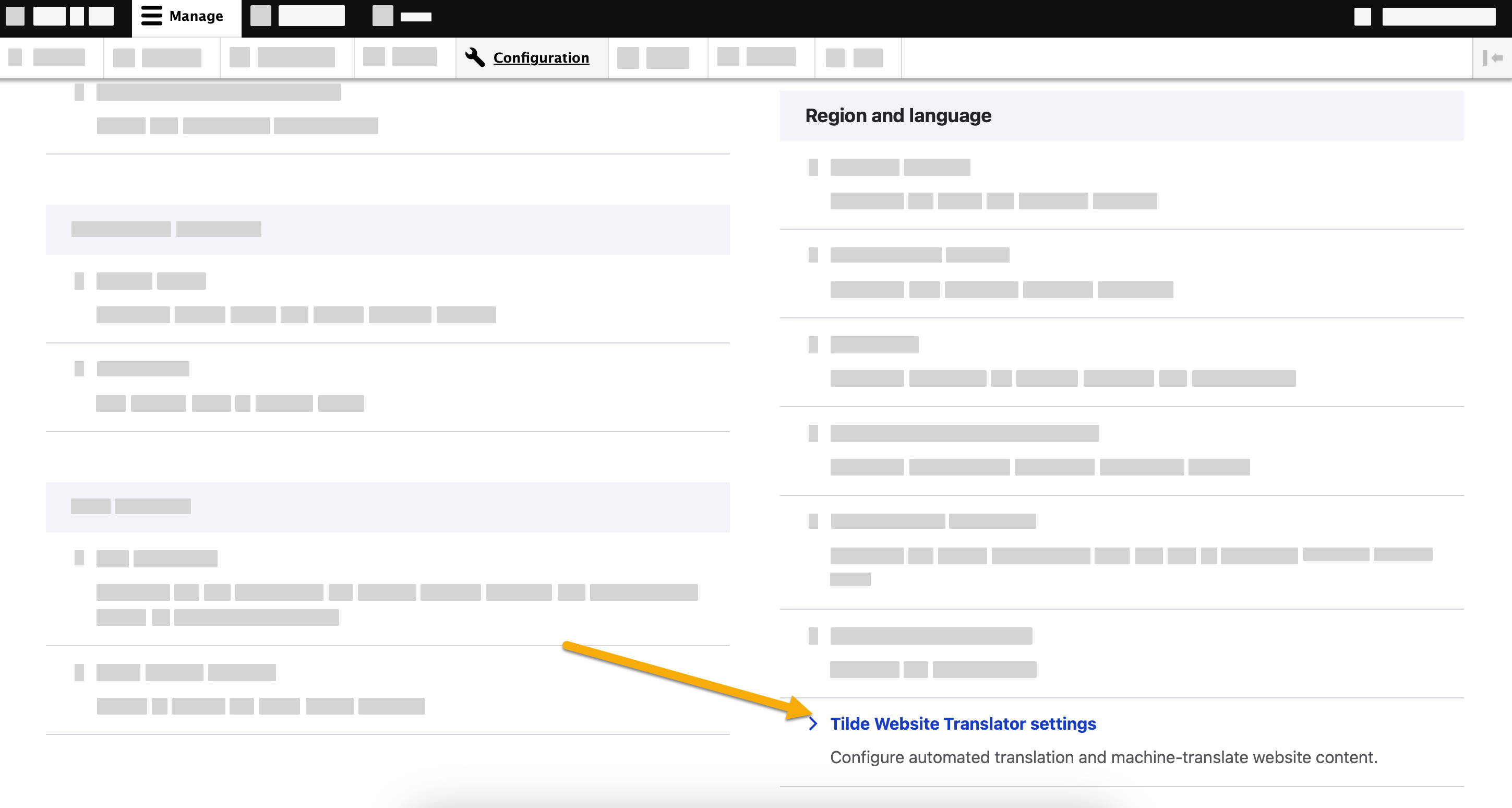 open module settings