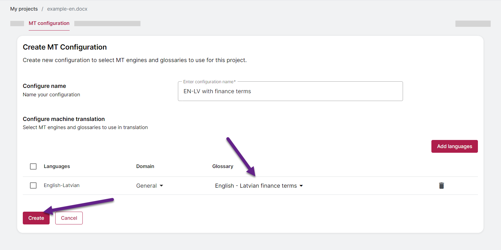 Create MT configuration 4