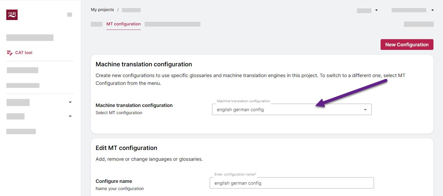 select configuration