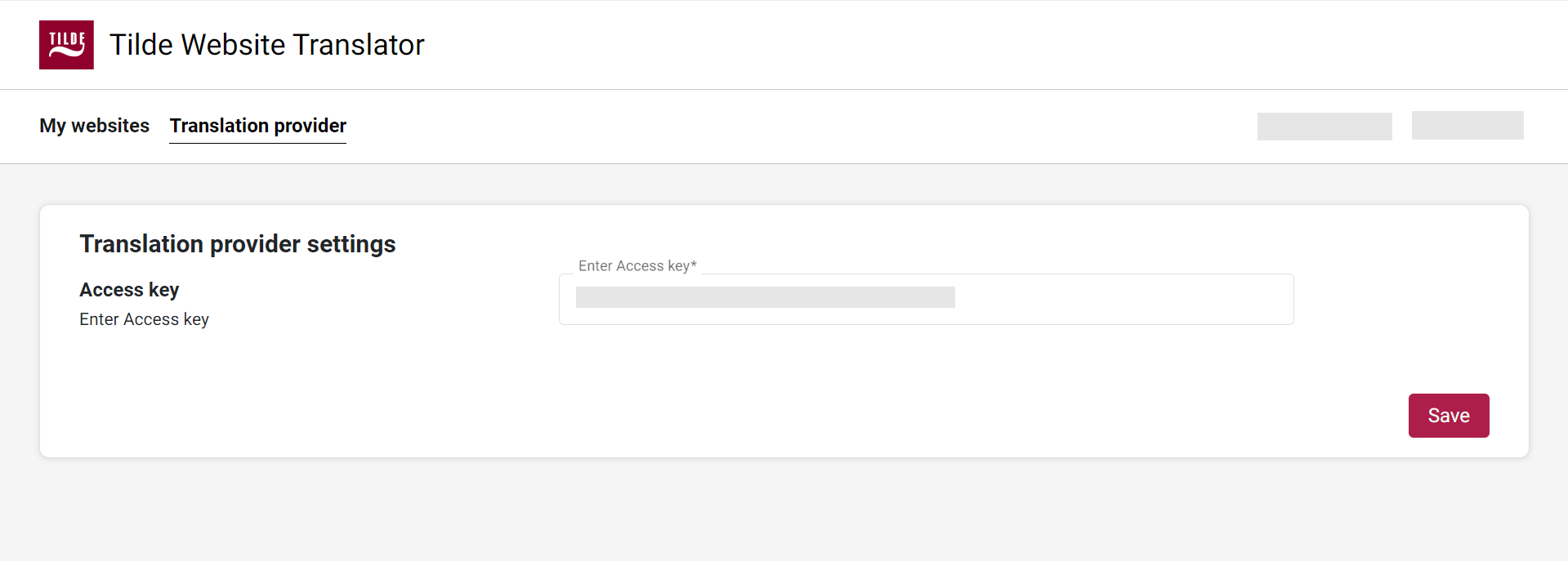 Figure 1. Adding machine translation access key.