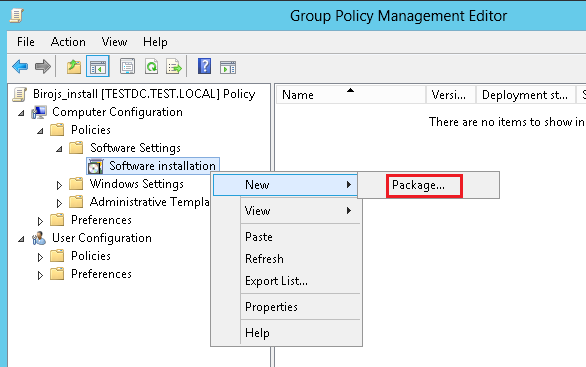 Jaunas pakotnes pievienošana