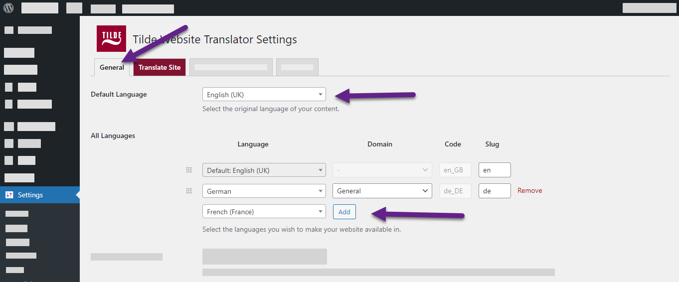 select languages