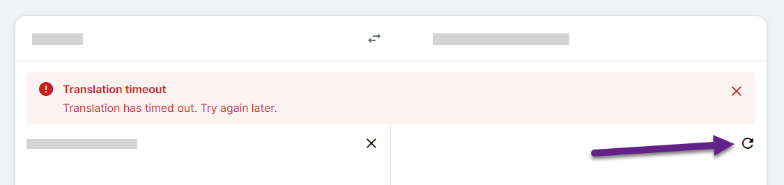 Translation timeout
