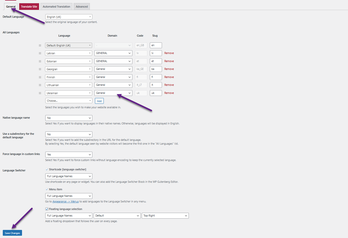 check unsupported languages 2