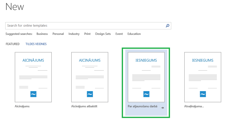 Tildes veidņu saraksts